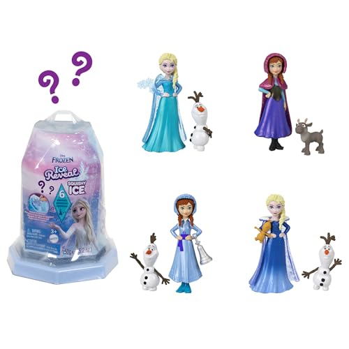 Mattel Disney Frozen Ice Reveal, kleine Puppe mit Squishy-Eisgel und 6 Überraschungen, einschließlich Freundefigur und Accessoires (Puppen können variieren) HRN77 von Mattel