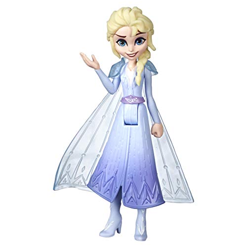 Disney Frozen Hasbro Eiskönigin kleine ELSA Puppe mit abnehmbarem Umhang, inspiriert durch den Film Die Eiskönigin 2 von Disney Frozen