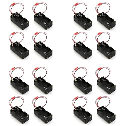 Frsoinor 16 x 6 V 4 x AA Batterie-Behälter, Behälter-Set, JST-Stecker-Empfänger für Redcat 1/8 1/10 RC Nitro Power Auto LKW von Frsoinor