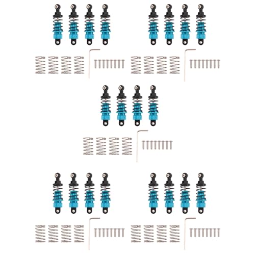 Frsoinor 20 Stück RC Autos Aluminium Stoß Dämpfer Vorne & Hinten Dämpfer für TT-01 TT01 /TT02 M5 M6 1/10 RC Upgrade Teile Blau von Frsoinor