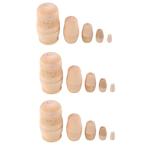 Frsoinor 3X Russian Mädchen Babuschka Blank Nesting Dolls Malen Ihr Eigenes 5Er-Set von Frsoinor