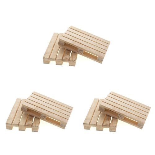 Frsoinor 6 STÜCKE 120X80Mm Holzpalette Dekoration für 1/10 RC Crawler Auto Axial SCX10 90046 TRX4 Redcat von Frsoinor