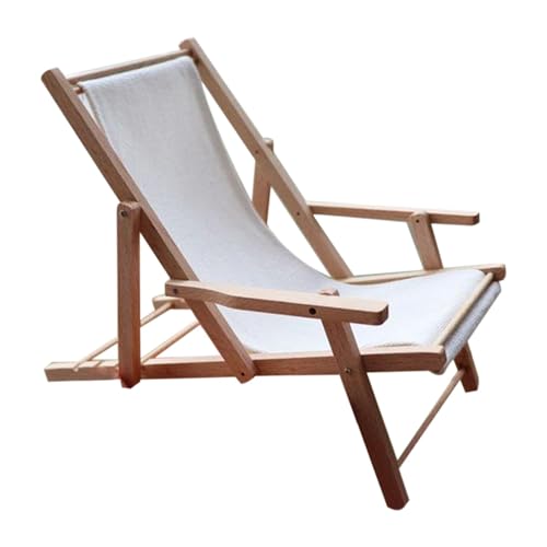 Beachchairs Folding, Deck Chair Toy, Doll House Furniture, Wooden Chair, Foldable Seat Chair, 1:6 Scale Foldable Wooden Beachchair, Beach Deck Chair Toy Doll House Furniture for Garden, and Bar von Fruusv