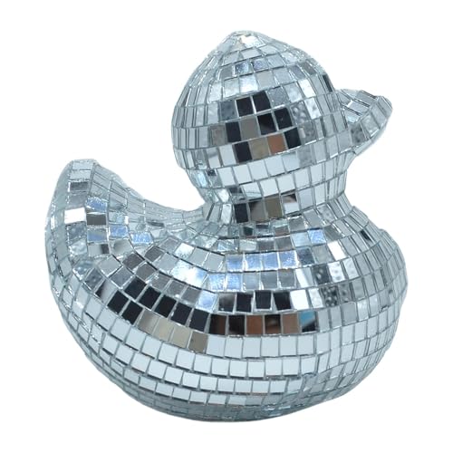 Duck Shape Cake Decoration, Ball Cakes Topper, Mirrored Glass Cake Toppers, Creative Desk Ornament for Weddings, Holidays, Theme Parties, About 10x9.5x6cm von Fruusv