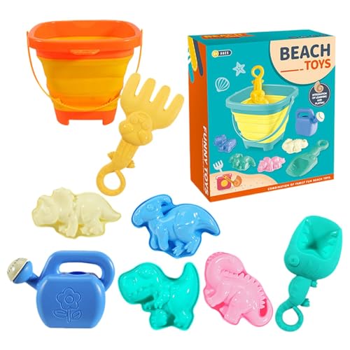 Faltbares Eimer-Strandspielzeug, Sommer-Sandspielzeug-Set Für Kinder, Leuchtende Farben, Sandspielzeug-Set, Strand-Sandspielzeug-Set, See-Sand-Spielset, Garten-Sandspielzeug, Schwimmbad-Sandspielzeug von Fruusv