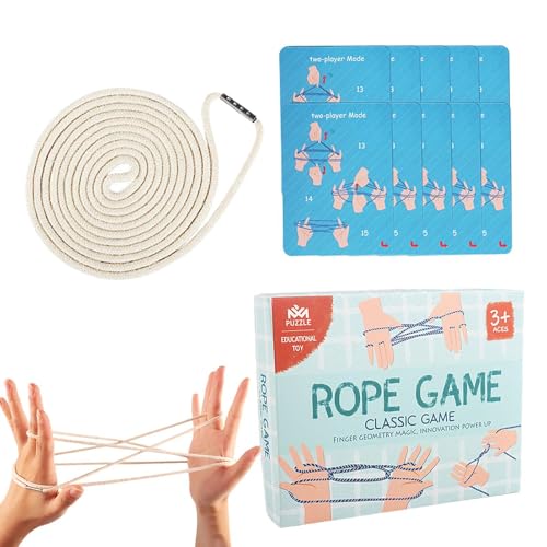 Finger String Game, Han Interactive Rope Toy, Classic Cats Cradle Game, Sturdy Design, Portable Travel Toy, Perfect for Indoor, School, and Outdoor Fun (10.5x8.6x2.2cm) von Fruusv