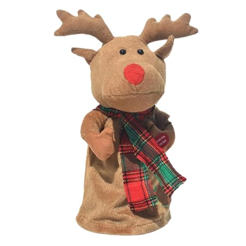 Fruusv Animated Christmas Decorations, Musical Stuffed Reindeer, Dancing Christmas Toy, Christmas Plush Toys, Stuffed Reindeer Toy, Soft Christmas Toy, Animated Christmas Plush for Boys, Girls von Fruusv