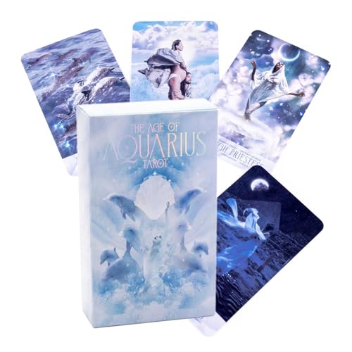 Fruusv Aquarius Tarot Deck, Tarot Deck Board Game, Oracle Tarot Cards, Tarot Card Set, Fortune-Telling Tarot Set, Age of Aquarius Deck, Wisdom Message Tarot for Reunion & Gatherings Fruusv Aquarius Tarot Deck, Tarot Deck Board Game, Oracle Tarot Cards, Tarot Card Set, Fortune-Telling Tarot Set, Age of Aquarius Deck, Wisdom Message Tarot for Reunion & Gatherings von Fruusv