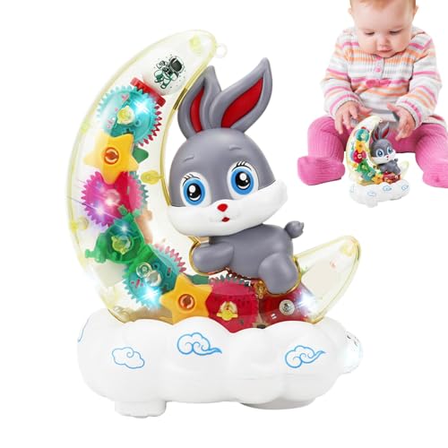 Fruusv Bunny Car Toy, Cute Bunny Music Lighted Car, Vivid Automatic Driving Car Toy, Portable Light-Up Transparent Car, Interactive Bunny Car Toy, Kids Lighted Music Car, Automatic Bunny Driving Toy, von Fruusv