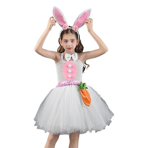 Fruusv Bunny Costume Kid, Bunny Tail Ballet Dress, Rabbit Tutu Outfit, Holiday Clothing Accessories, Kids Animal-Themed Costume, Easter Party Outfits Set for Girls von Fruusv