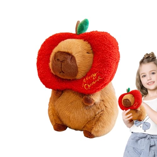 Fruusv Capybara Plush, Cute Capybara Doll, Capybara Stuffed Animal, Christmas Capybara Plush, Stuffed Capybara with Headgear, 25cm Capybara Plush, 25x15x10cm/9.84x5.91x3.94 inches for Boys and Girls von Fruusv