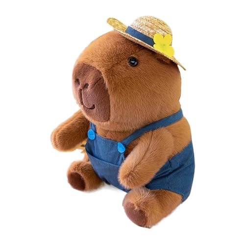 Fruusv Capybara Plush, Stuffed Capybara Hugging Pillow, Capybara Plush Doll with Clothes, Soft Capybara Plush Toy, Capybara Stuffed Animal for Kids, 9.8-Inch Capybara Plush von Fruusv