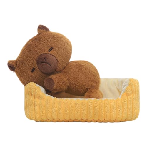 Fruusv Capybara Plush Toy, Cute Cartoon Capybara Doll, Capybara Pillow Toy, Sleeping Capybara Plush, Cuddly Capybara Doll for Bedroom, Living Room Decorative Capybara Toy, Capybara Soft Plush Pillow, von Fruusv