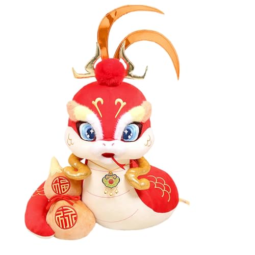 Fruusv Chinese New Year Plush, Cartoon Snake Toy, Snake Plush Toy, Stuffed Snake Animal, Plush Stuffed Snake Toy, Cute Cartoon Snake Animal for Children and Adults, Chinese New Year Decor von Fruusv