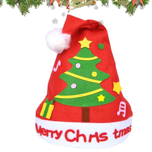 Fruusv Christmas Hat Making Supplies Kit - Handmade Holiday Craft Supplies for Children, Perfect for Home, Kindergarten, and Nursery Christmas Projects Christmas Hat Making von Fruusv