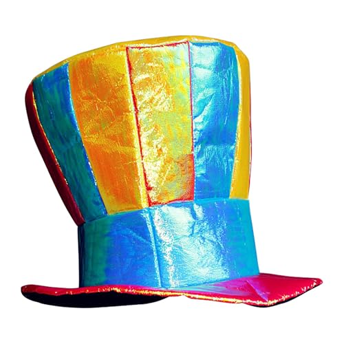 Fruusv Clown Hat, Crazy Top Hat, Rainbow Stripe Top Hat, Rainbow Costume Hat, Perfect for Adults and Kids Wearing Carnival Costumes or Creating Fun Rainbow-themed Outfits for Parties and Festivals von Fruusv