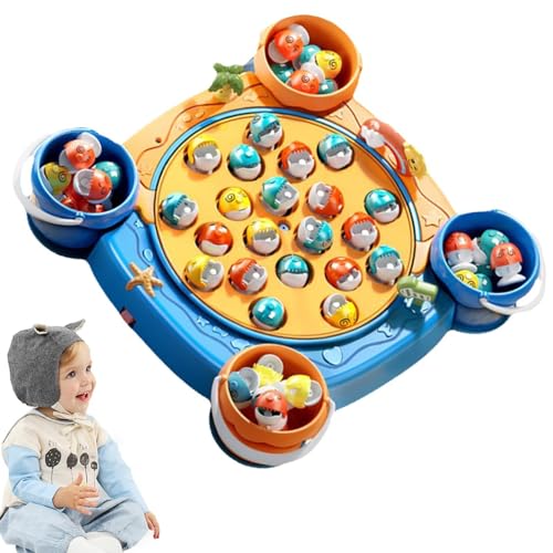 Fruusv Fishing Toys for Toddler, Kids Educational Fishing Toys, Musical Fishing Games, Motor Skill Game, Interactive Fishing Board Game, Rotating Fishing Toy, Kids Fishing Activity Toy von Fruusv