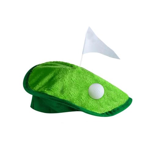 Fruusv Golf Party Hat, Golfer Beret Hat, Novelty Golf Hat, Golf Theme Party Headwear, Hole-in-1 Golf Hat, Golf Costume Accessories, Hole-in-1 Golf Themed Party Hat With Golf Course Design von Fruusv