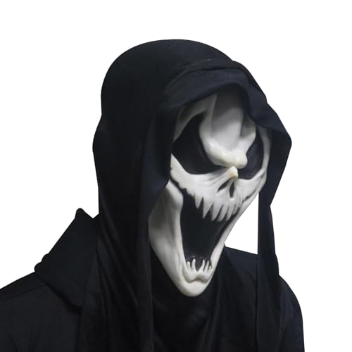 Fruusv Halloween Scream Gesichtsbedeckung, Scream Gesichtsbedeckung, Horror Gesichtsbedeckung Für Halloween, Gruselige Scream Maske, Halloween Kostüm Gesichtsbedeckung, Klassische Scream Cover, von Fruusv