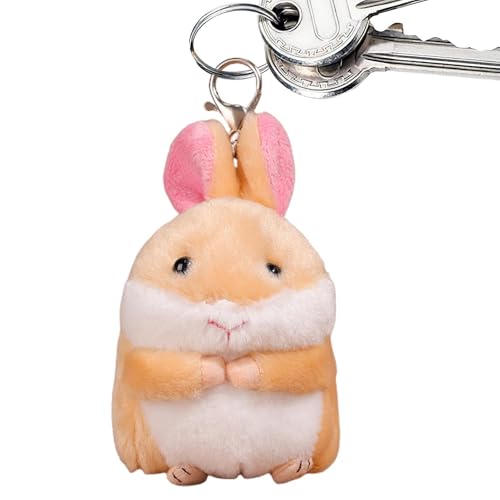 Fruusv Hamster-Plüschtier, Hamster-Plüschtier,Weiche Stofftiere, Kissen, Spielzeugpuppe - Hübsche Hamster-Schlüsselanhänger-Puppe, weiche Kuscheltiere, Kissenspielzeug für Kinder, und Mädchen von Fruusv