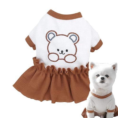 Fruusv Hunde- und Katzenkleidung - Welpenkleider Haustier-Hundekleid-T-Shirt,Hundeweste-Hunde-T-Shirt, Katzenrock-T-Shirt mit Bärenmuster, Welpenkleid für Chihuahua Yorkie von Fruusv