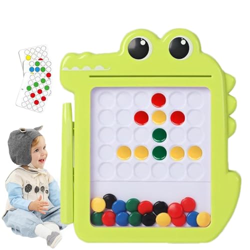 Fruusv Magnetic Board with Pen, Crocodile Shape Magnetic Board, Fun Magnetic Dot Game Board, Magnetic Writing Board for Kids, Travel-Friendly Magnetic Board, Magnetic Board Puzzle Toy von Fruusv