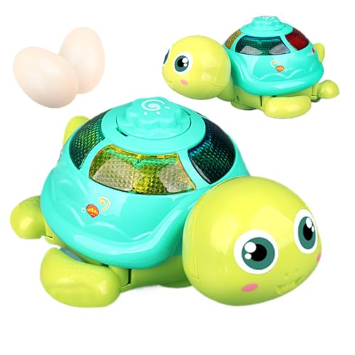 Fruusv Musical Turtle Toy, Light-Up Cartoon Egg-Laying Moving Toy, Cute Crawling Tortoise Cognitive, Perfect for Toddler Interactive, Classroom, Home, and School Learning, ABS von Fruusv