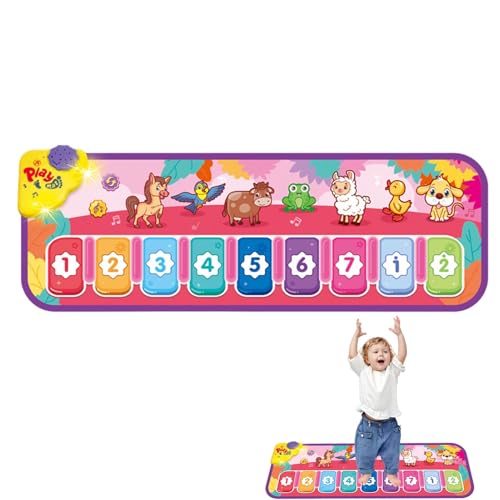 Fruusv Musikmatte, Klaviertanzmatte | Klavier-Touch-Spielmatte | Piano Touch Spielmatte, Piano Animal Touch Spielmatte mit integrierten Liedern, lustiges interaktives Lernspielzeug für Kinder von Fruusv