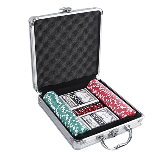 Fruusv Pokerchips-Set Mit Etui | Blackjack-Poker-Chips-Set | Pokerset Für Kartenclubs, Hochwertiges Pokerchipset, Komplettes Pokerchipset Mit Aluminiumkoffer Für Texas Hold'em Und Blackjack von Fruusv