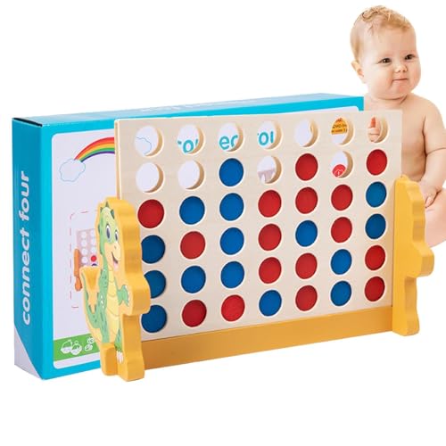 Fruusv Schachspiel für Kinder, Schachbrettspiel - Eltern-Kind-Brettspiele - 4-in-Einer-Reihe-Spielspielzeug aus Holz, 4 Reihen für Brettspiele, klassisches Familienspielzeug für Kinder und Erwachsene von Fruusv