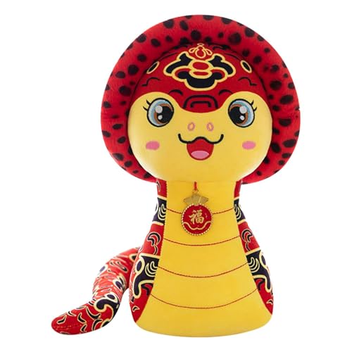 Fruusv Snake Stuffed Animal Chinese New Year Plush 2025 Snake Plush Doll 3D Snake Mascot Doll Spring Festival Plushies New Year Celebration Toy Snake Cuddly Toy Festive Snake Decoration Lucky Snake von Fruusv