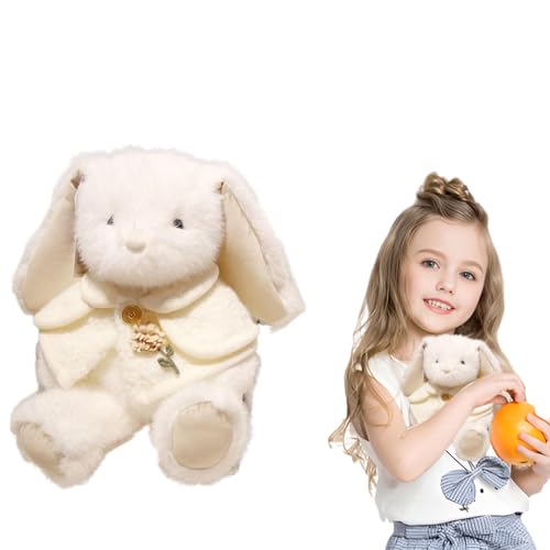 Fruusv Stuffed Bunny Plush Toy, Cute Long Ear Rabbit Plushies, Soft Cuddly Sleeping Pillow for Kids, Boys, Girls, Toddler, Adorable Animal Hugging Pillow, 28x20cm von Fruusv