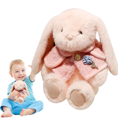 Fruusv Stuffed Bunny Plush Toy, Cute Long Ear Rabbit Plushies, Soft Cuddly Sleeping Pillow for Kids, Boys, Girls, Toddler, Adorable Animal Hugging Pillow, 28x20cm von Fruusv