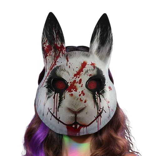Fruusv Unheimliche Hasenmaske,Tierkopfmaske - Theateraufführung Bühnenfest Kostüm Party Familienfeier Cosplay Verkleidung Fruusv Unheimliche Hasenmaske,Tierkopfmaske - Theateraufführung Bühnenfest Kostüm Party Familienfeier Cosplay Verkleidung von Fruusv