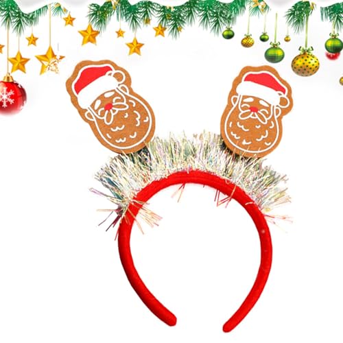 Fruusv Weihnachtsstirnbänder, Weihnachtsstirnbänder für Erwachsene - Pailletten Haarreifen Weihnachten Weihnachtsmann Cosplay Kopfschmuck - Kreatives Weihnachtsstirnband für Frauen, Erwachsene, Kinder von Fruusv