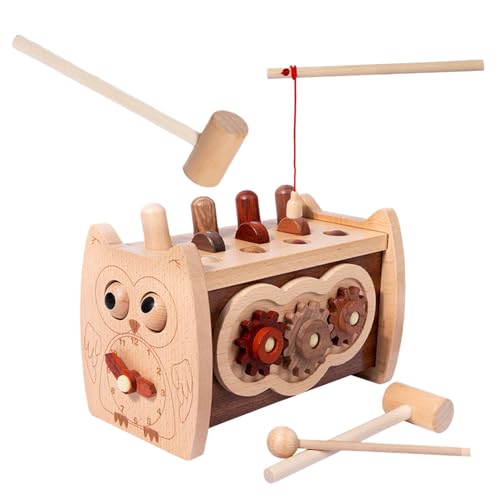 Fruusv Wood Hammering Toys, Educational Children Pounding Toy - Cartoon Cute Hitting Toy for Hand-Eye Coordination and Fine Motor Skills von Fruusv