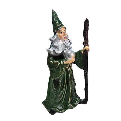 Fruusv Zauberer Statue Hexe Figur, Zauberer- und Hexenfiguren, Psychologische Sandtisch-Ornamente aus Harz, Halloween-Dekorationen für Zuhause, 1 Stück von Fruusv