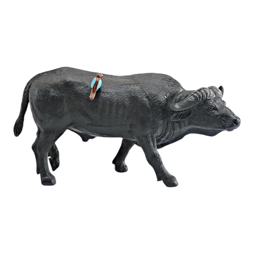 Miniature Bull, Statue Model, Farm Animal Figurines, Cool Cake Toppers & Display Collectibles for Kids, Boys, Girls & Animal Lovers Realistic, Hand-Painted, 5.12x2.48 Inches von Fruusv