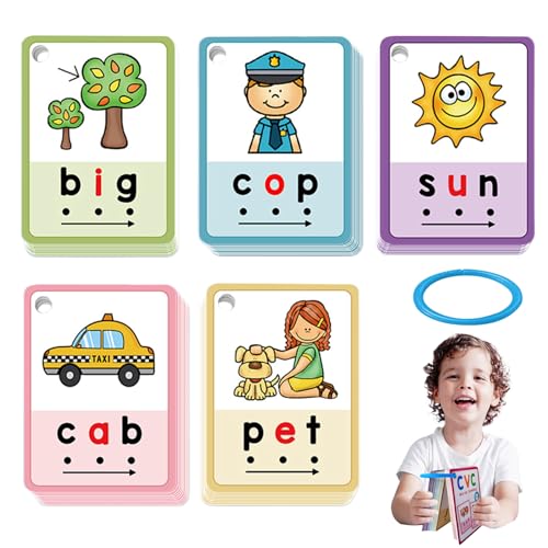Phonics Flash Cards, Early Learning Set, 70 Educational Puzzle Card, Reading and Sound Recognition, Phonics Games, Ideal for Ages 3+, Daycare, Travel, Classroom, 3.15x4.33 Inches Phonics Flash Cards, Early Learning Set, 70 Educational Puzzle Card, Reading and Sound Recognition, Phonics Games, Ideal for Ages 3+, Daycare, Travel, Classroom, 3.15x4.33 Inches von Fruusv
