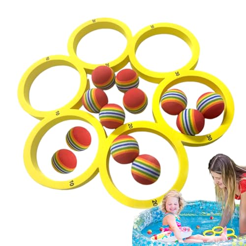 Pool Game, Floating Throwing Games Set, 12 Rainbow Balls Attached, Interactive Multiplayer Water Activity, Ideal for Friends, Children, Perfect Swimming Parties, 31.9x28.7x1cm Pool Game, Floating Throwing Games Set, 12 Rainbow Balls Attached, Interactive Multiplayer Water Activity, Ideal for Friends, Children, Perfect Swimming Parties, 31.9x28.7x1cm von Fruusv