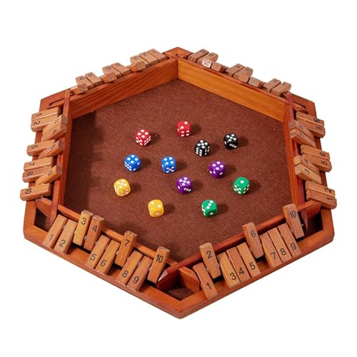 Shut The Box Dice Game, 6 Players Board Game, Classic Shut The Box Game, Tabletop Number Game, Math Dice Game for Kids, Double Shutter Dice Game, Shut The Box for Classroom, Family Board Game von Fruusv