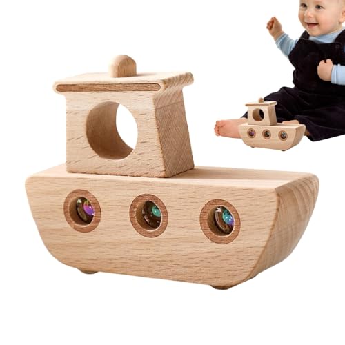 Wooden Boat Toy, Interactive Boat Toy with Rolling Ball, Fine Motor Skills Toys Toddler Games, Kids Toy Preschool Activities for Kids Room Decoration Interactive Wooden Boat Toy, Rolling Ball Fine Mot von Fruusv