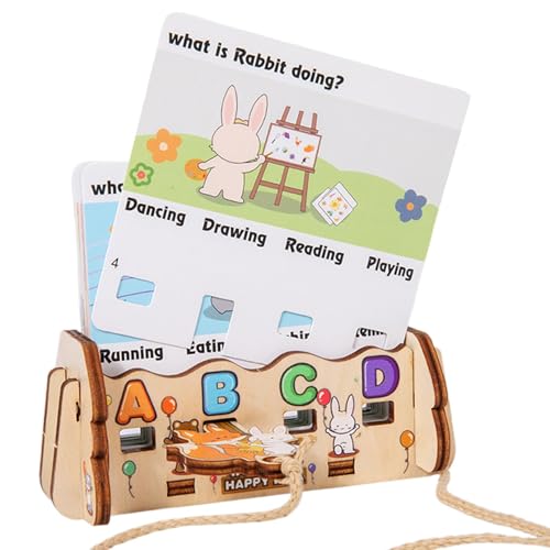 Word Decryption Game - Educational Wooden Words Training Toy for Kids - Interactive Word Question Cards for Ages 3 and Up Interactive Wooden Words Toy - - Engaging Word Decryption Game for Education von Fruusv