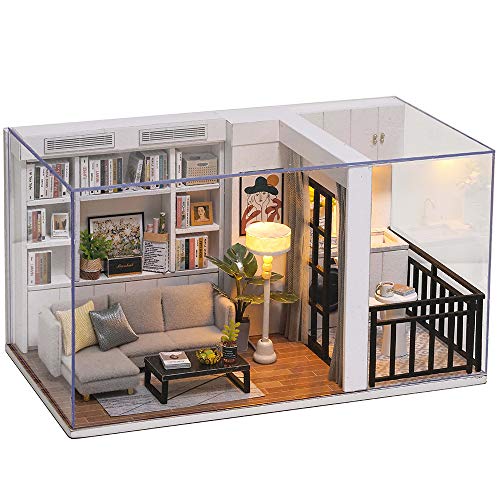 Fsolis DIY Puppenhaus-Miniatur-Kit mit Möbeln, 3D-Holz-Miniaturhaus mit Staubschutz und Musikbewegung, Miniatur-Puppenhaus-Kit Fsolis DIY Puppenhaus-Miniatur-Kit mit Möbeln, 3D-Holz-Miniaturhaus mit Staubschutz und Musikbewegung, Miniatur-Puppenhaus-Kit von Fsolis