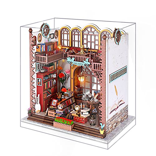 Fsolis DIY Puppenhaus Miniatur-Set mit Möbeln,3D Holz Miniaturhaus mit LED-Leuchten und Musikbox,Miniatur-Puppenhaus-Kit von Fsolis