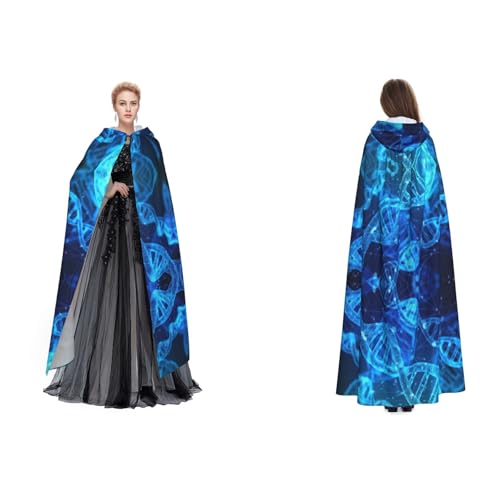 Ftlbywnk Dna Kette Foto Kapuzenumhang Umhang Robe Satin Cosplay Halloween Weihnachten Verkleidung Kostüme von Ftlbywnk