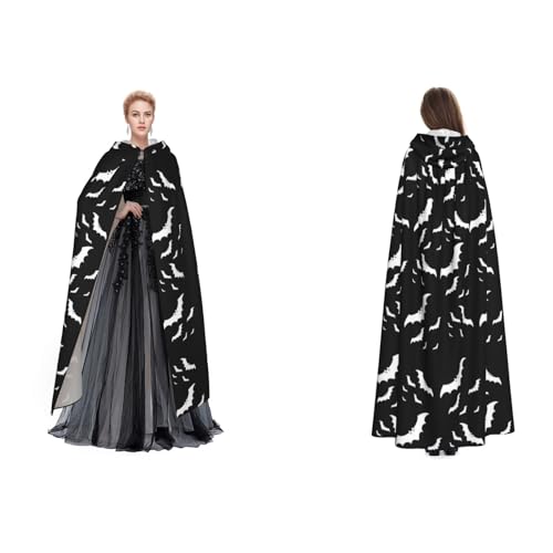 Ftlbywnk Halloween fliegende Fledermäuse Kapuzenumhang Umhang Robe Satin Cosplay Halloween Weihnachten Verkleidung Kostüme von Ftlbywnk