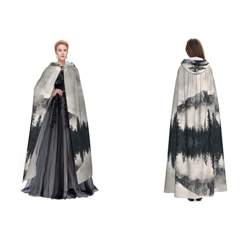 Ftlbywnk Kanadischer Smokey Mountain Cliff Kapuzenumhang Umhang Robe Satin Cosplay Halloween Weihnachten Verkleidung Kostüme von Ftlbywnk