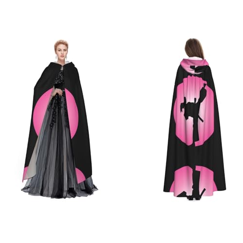 Ftlbywnk Taekwondo-Design Kapuzenumhang Umhang Robe Satin Cosplay Halloween Weihnachten Verkleidung Kostüme von Ftlbywnk