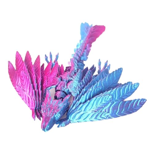 Fubdnefvo Dynamischer 3D-Gedruckter Drache, Kristalldrache, Zappelspielzeug für Erwachsene, 3D-Gedruckter Beweglicher Drache, Lila von Fubdnefvo